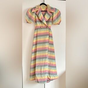 Funky 1970s Striped Silk Dress